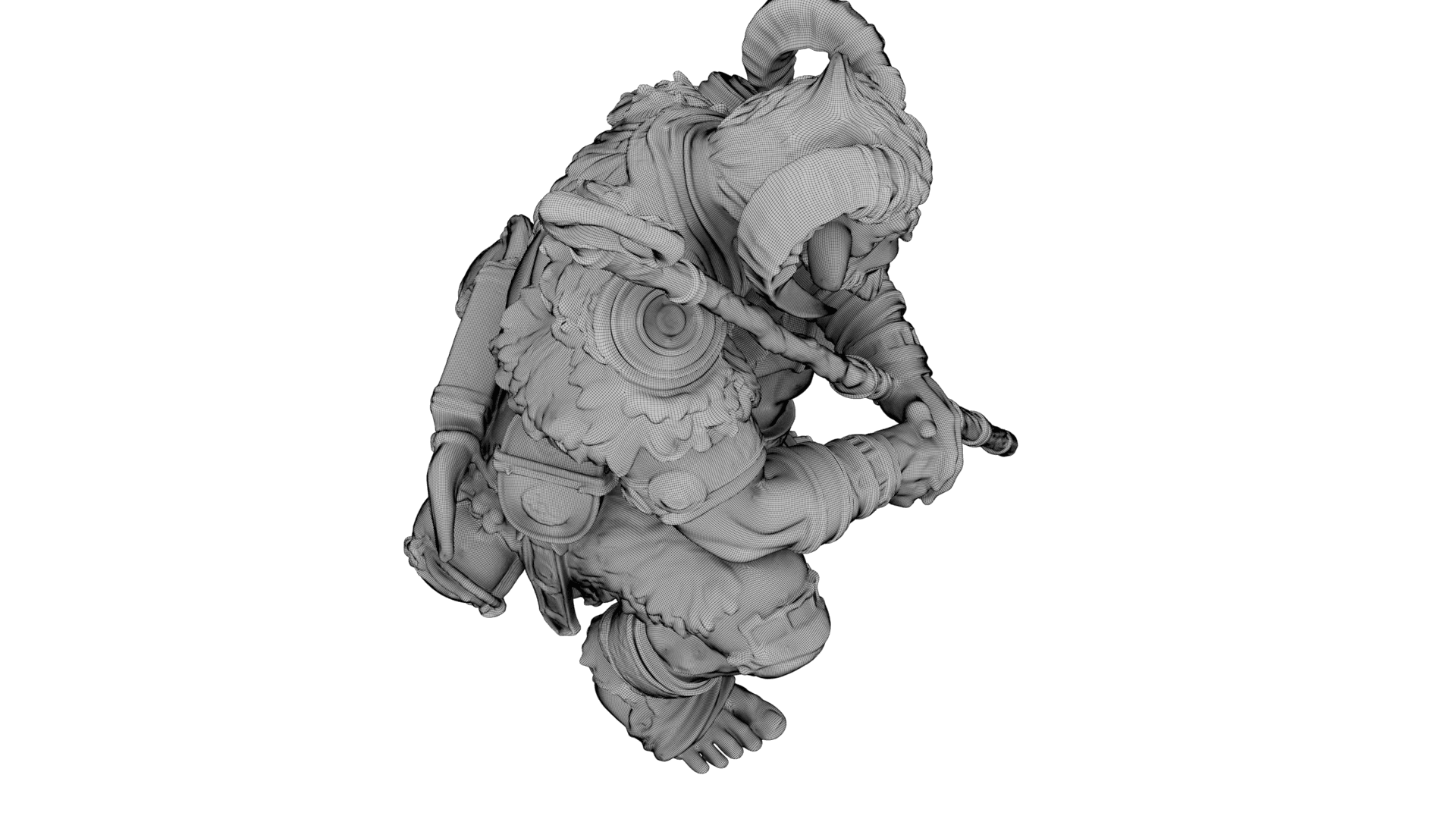 Azure Horned Guardian 3d model