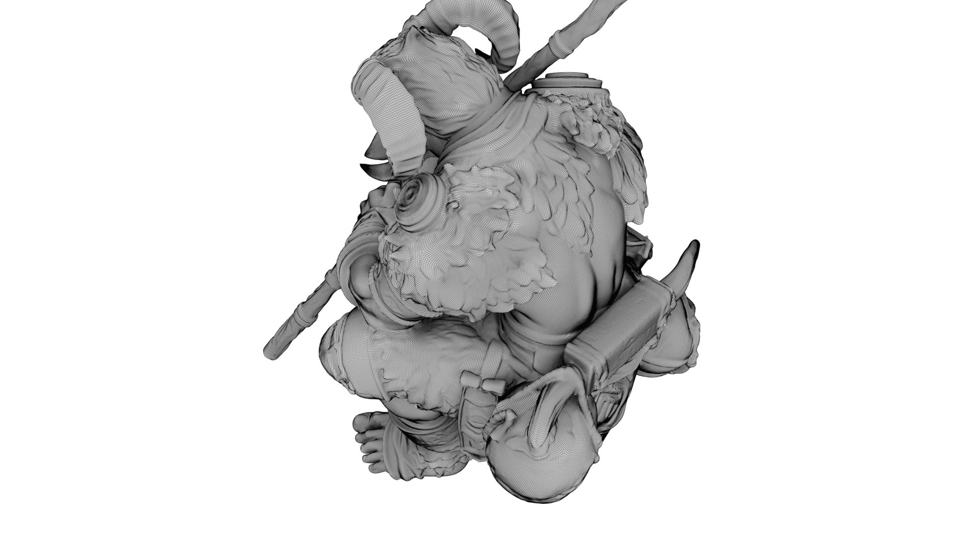 Azure Horned Guardian 3d model