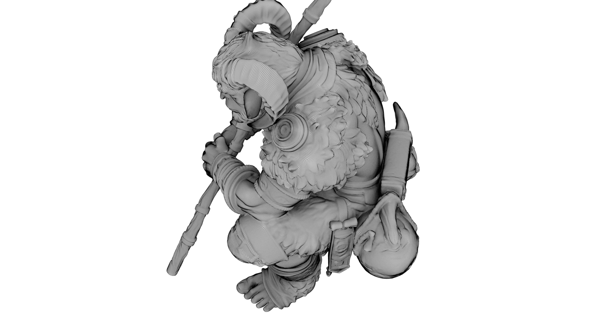 Azure Horned Guardian 3d model