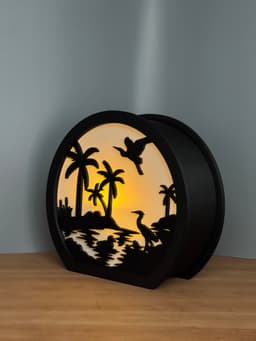 Heron Lamp Serene Lamp Heron Light Night Light Tea light Holder Candle Holder 3d model