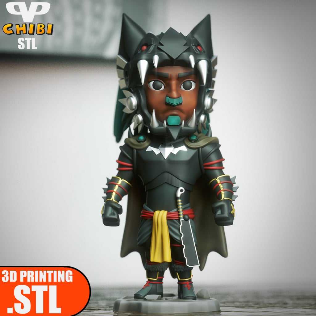 Batman Azteca Chibi STL for 3D Printing ChibiSTL 3DXM 3d model