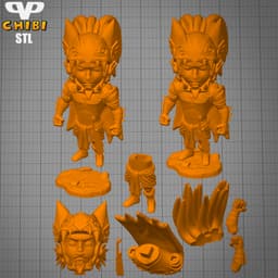 Batman Azteca Chibi STL for 3D Printing ChibiSTL 3DXM 3d model