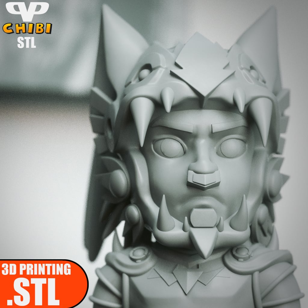 Batman Azteca Chibi STL for 3D Printing ChibiSTL 3DXM 3d model