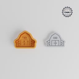 Barn Shape Cutter & Stamp Set, Cookie & Fondant Tools, Small Medium Large Sizes, Rural Farmhouse Design, 3D Print STL PRODUCT_2852 3d model