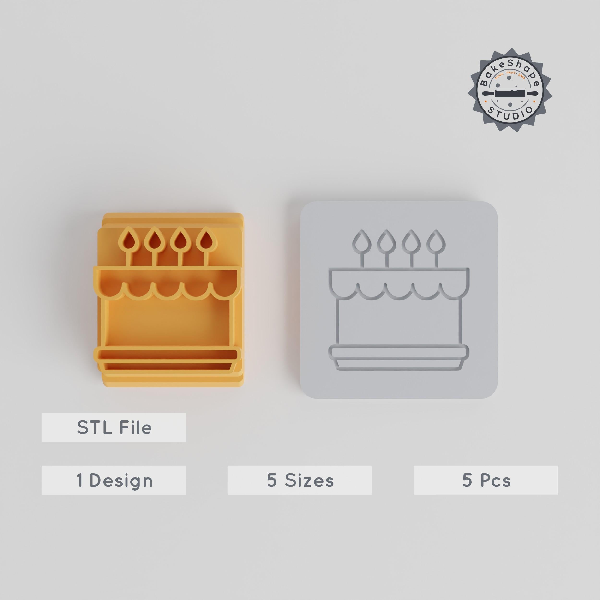 Cake Stamp Tile Set, 5 Sizes: 20-40 mm, Ideal for Clay, Cookies & Fondant, Perfect for Desserts & Holiday Baking PRODUCT_5242 3d model