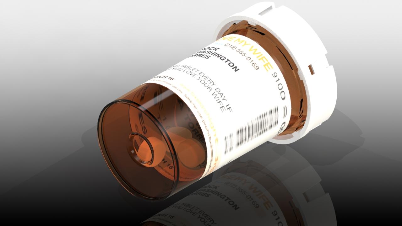 Pill Jar (Frasco de pastillas) 3d model