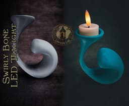 Swirly Bone LED Tealight (Pre Supported) 3d model