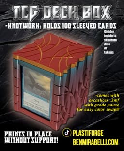 Knotwork Slide Top TCG box (for MTG, Commander, Pokemon, Lorcana) 3d model