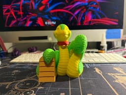 Maneki Habi (Lucky Snake) by Randomizy.
Printed on Bambulab X1C in PLA using Ziro Fluorescent Green, Bambulab Basic Basic Yellow, Red and Gold.
3d model
