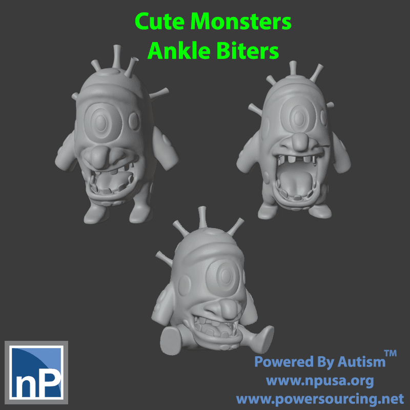Cute Monsters (Ankle Biters) 3d model