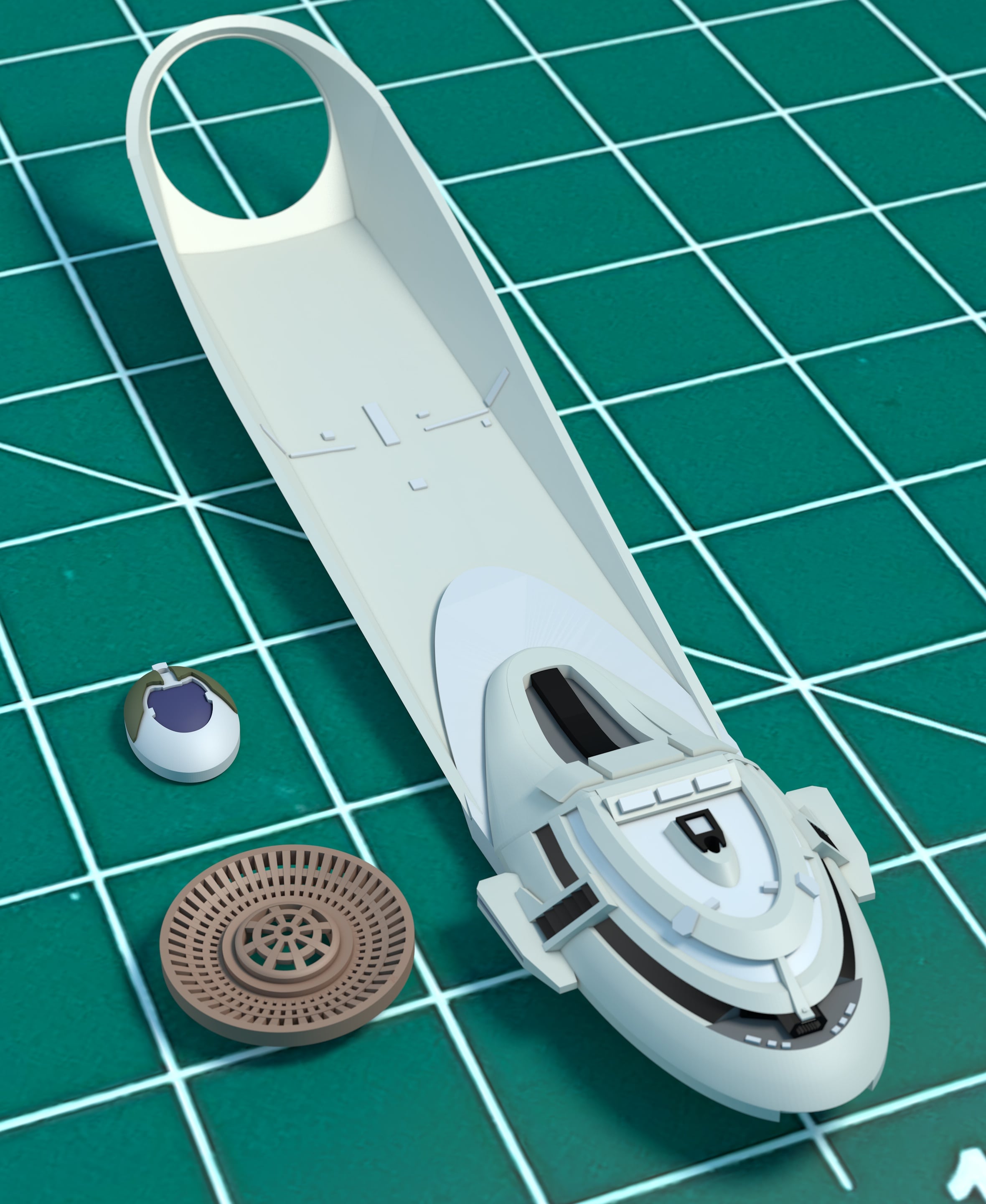 1/1400 Enterprise E Accurate Deflector/Bridge Set 3d model