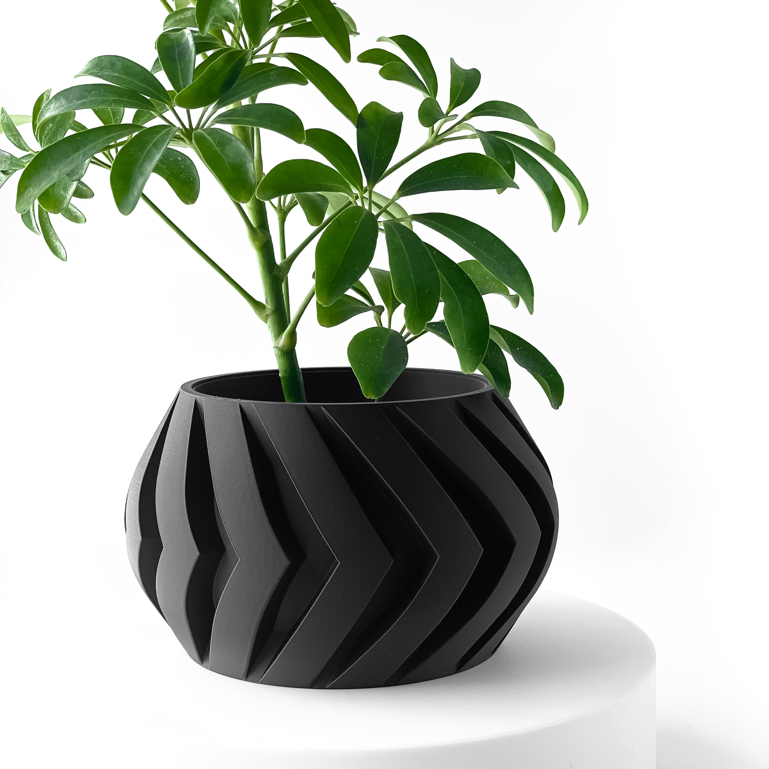 The Manse Planter Pot with Drainage: Tray & Stand Included | Modern and Unique Home Decor 3d model