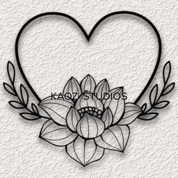 heart wall art lotus flower wall decor valentines day decoration 3d model