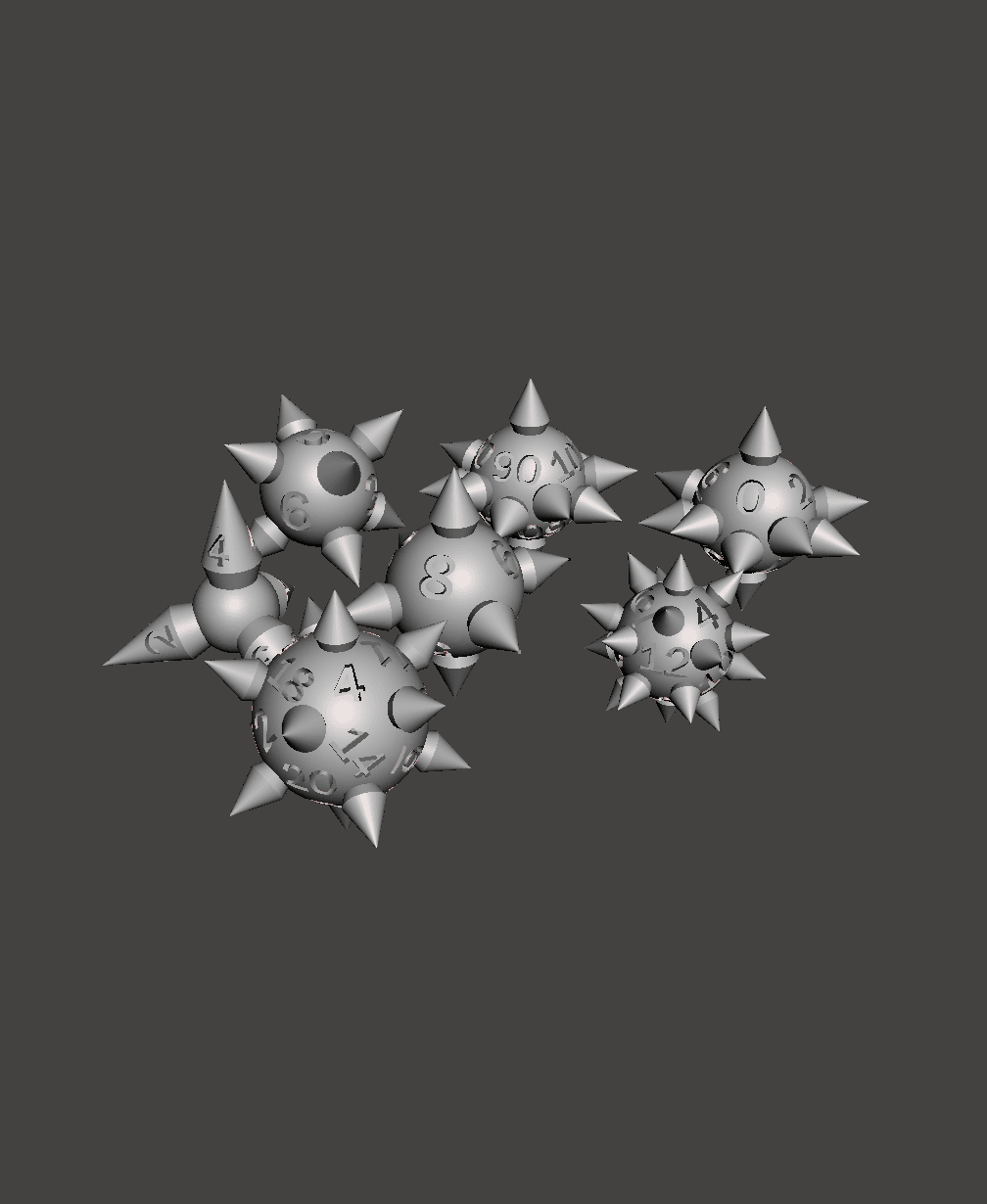 Morningstar Dice Set 3d model