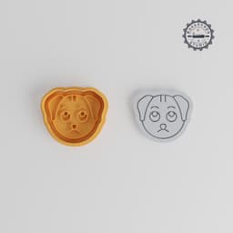 Sad Dog Cookie Cutter & Stamp Set, Animal Biscuit Molds for Fondant, 6 Pieces, Sizes S/M/L PRODUCT_880 3d model