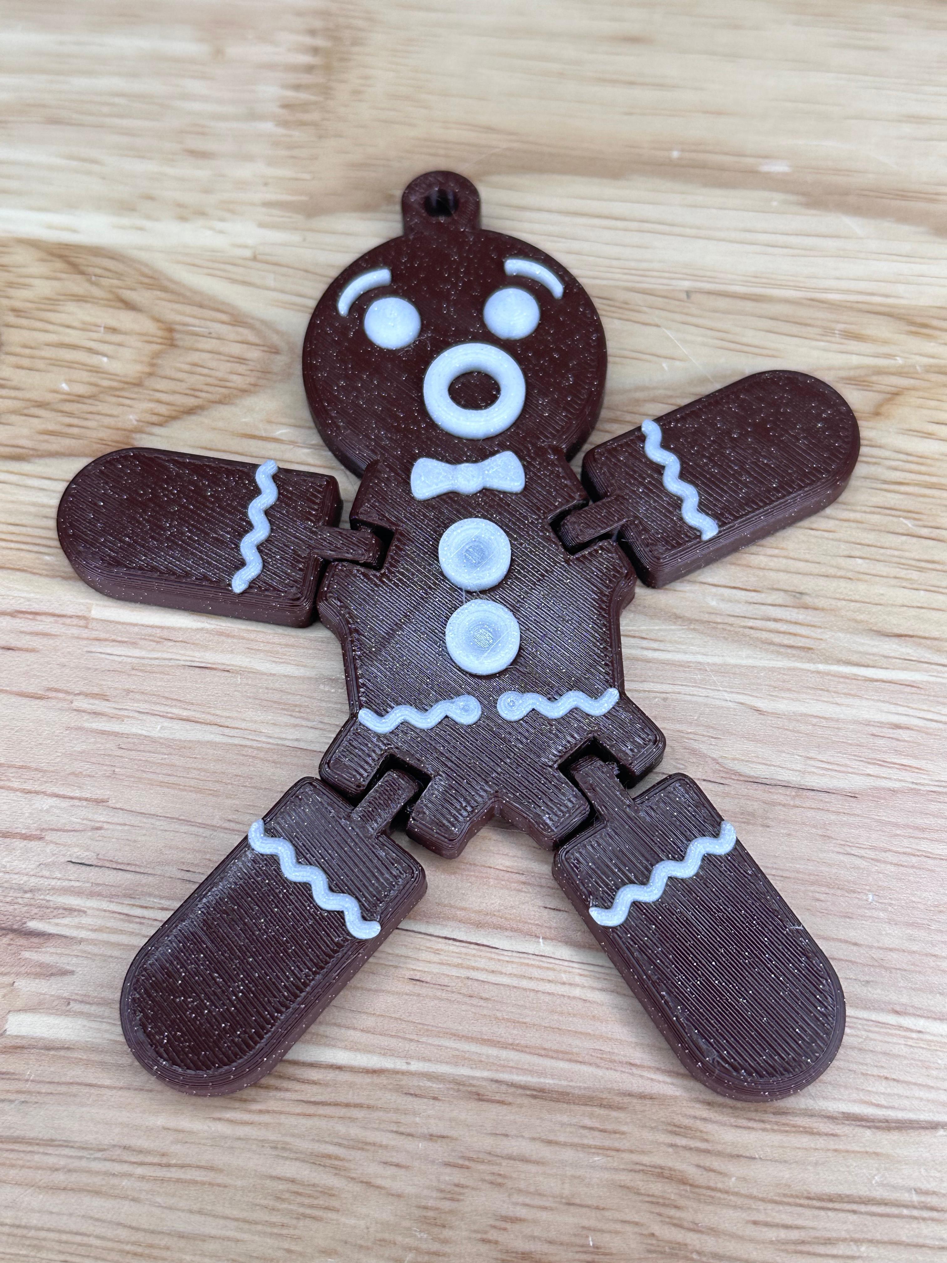 ARTICULATED, GINGERBREAD MAN, PRINT IN PLACE, CHRISTMAS, "O FACE" 3d model