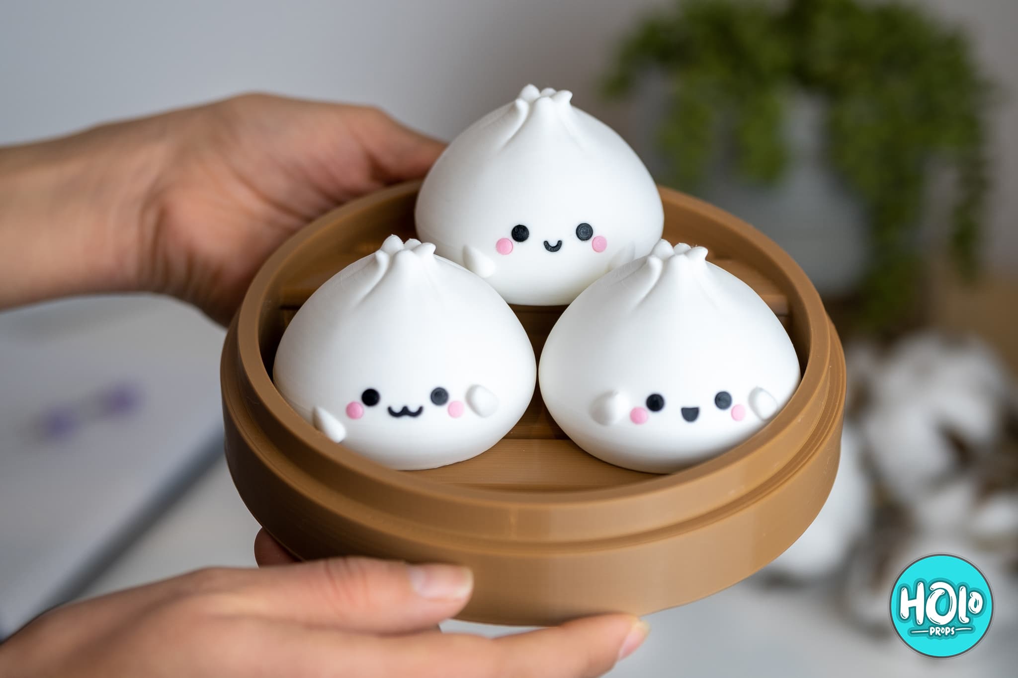 Kawaii Dim Sums in a Cute Basket 3d model