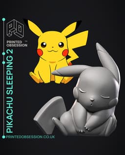 Pikachu - leaning asleep - Pokemon - Fan Art 3d model