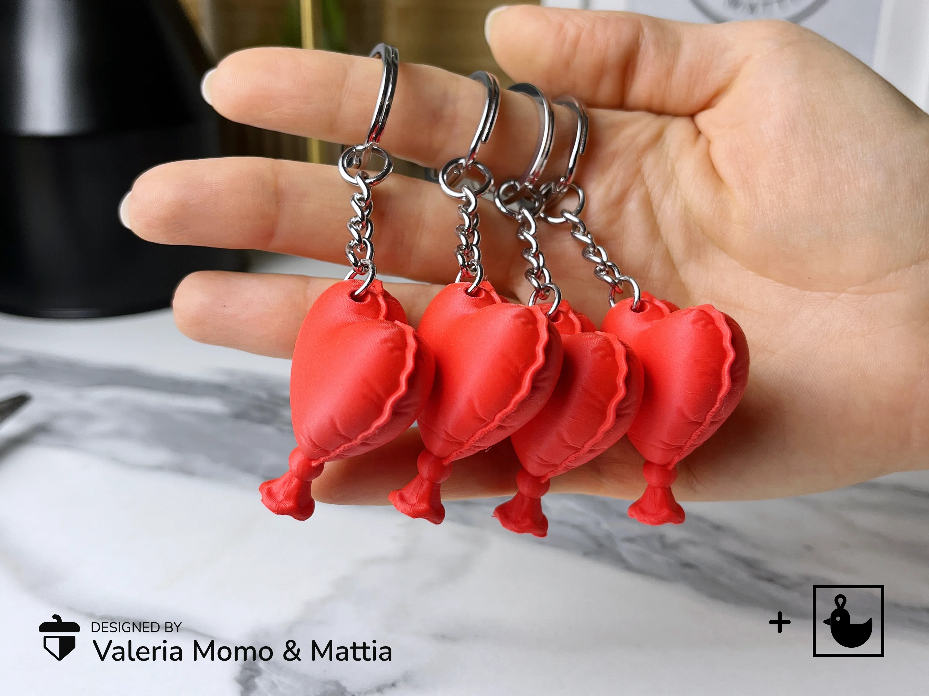 Heart Pillow Keychain: Cutest Carry-Along Ever! 3d model