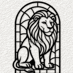 glass lion 6 wall art home decor 3d model