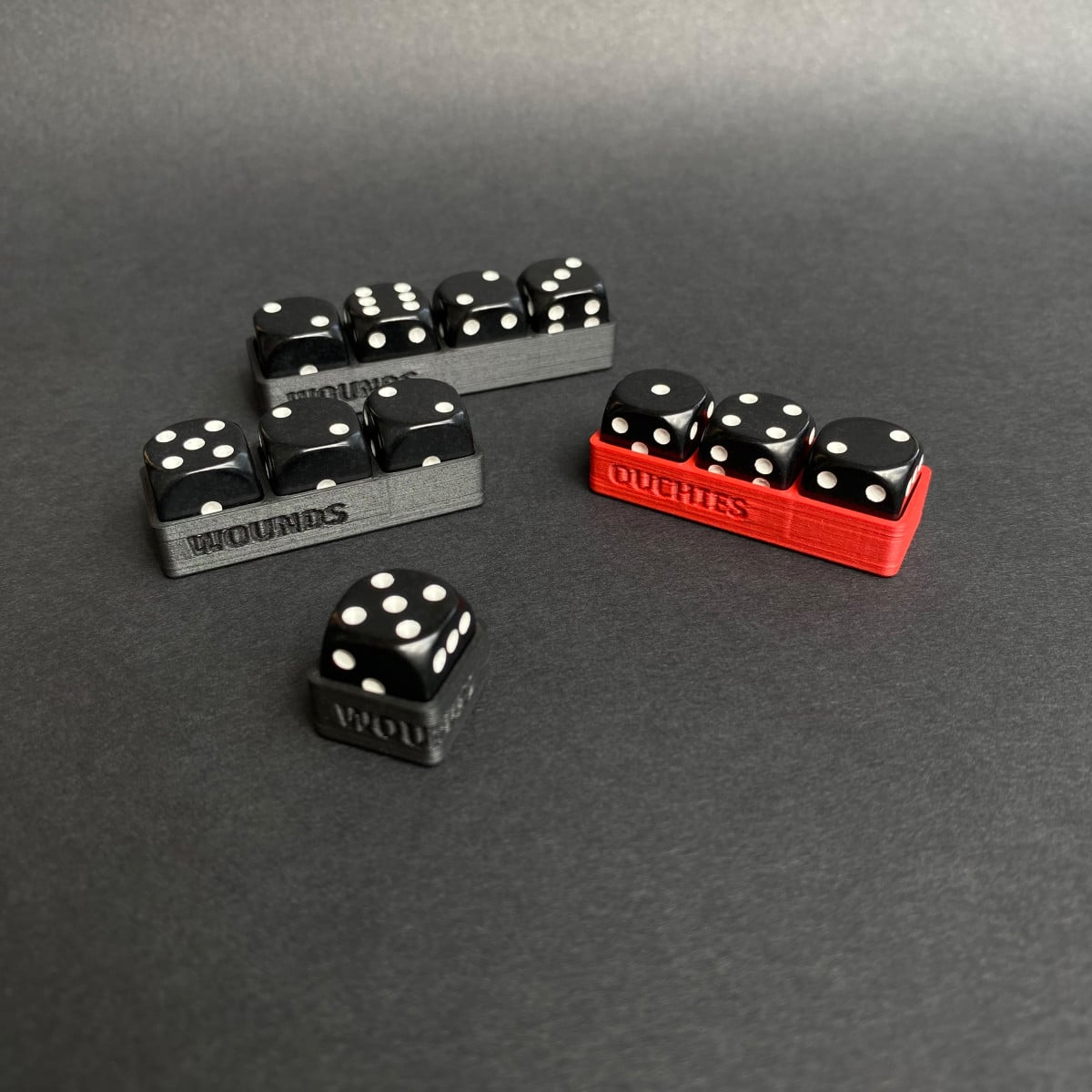 Wound tracker trays for 12 mm dice 3d model