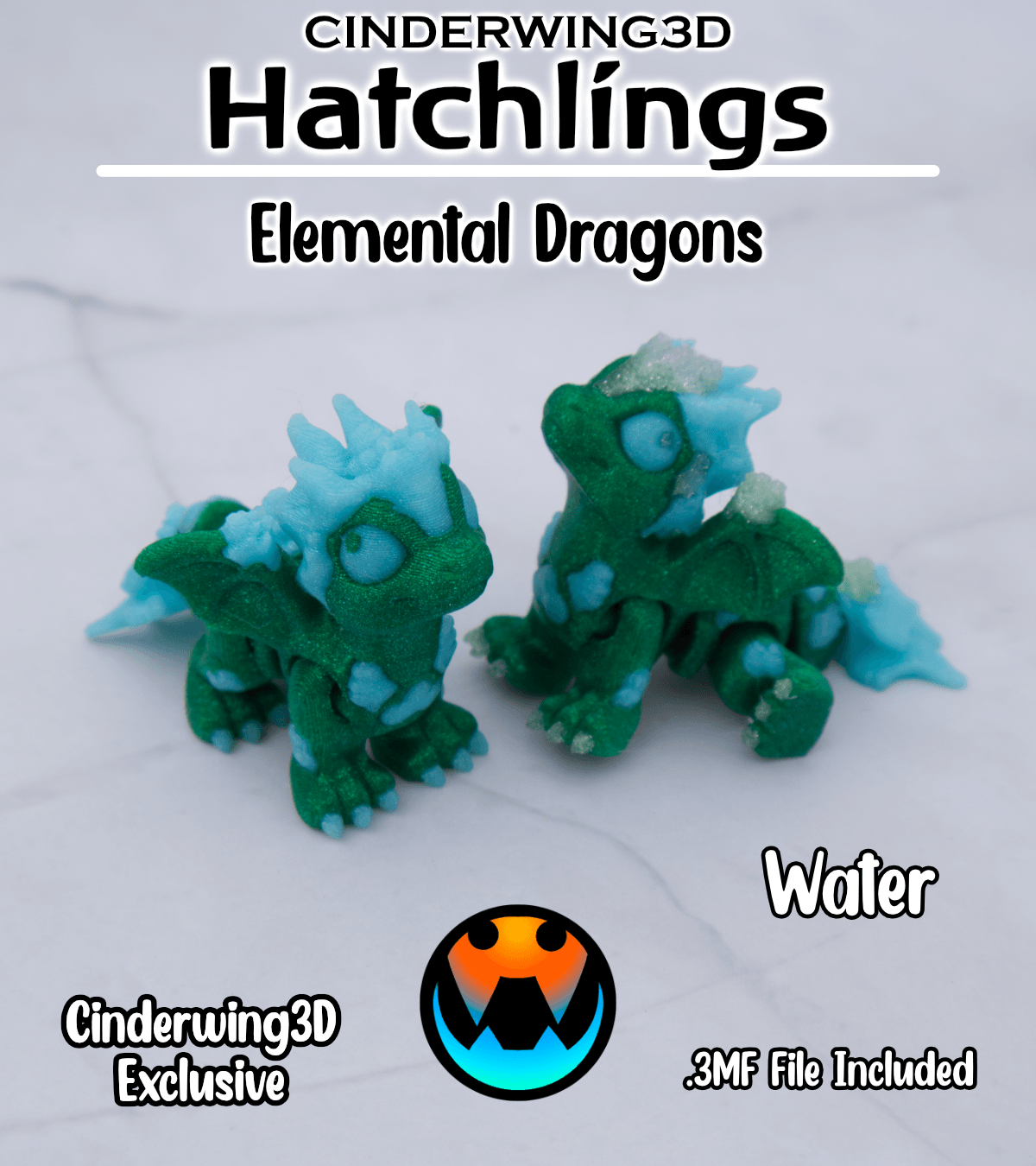 Water Dragon - Hatchling 3d model