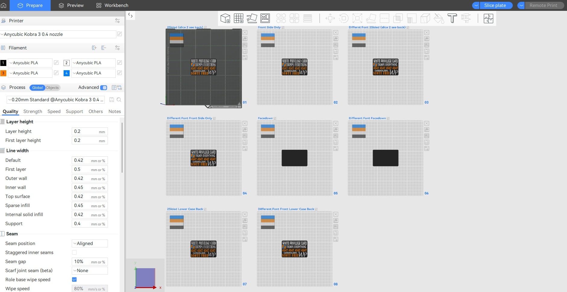 White Privilege Card Trumps Everything V2 8x Cards 3d model
