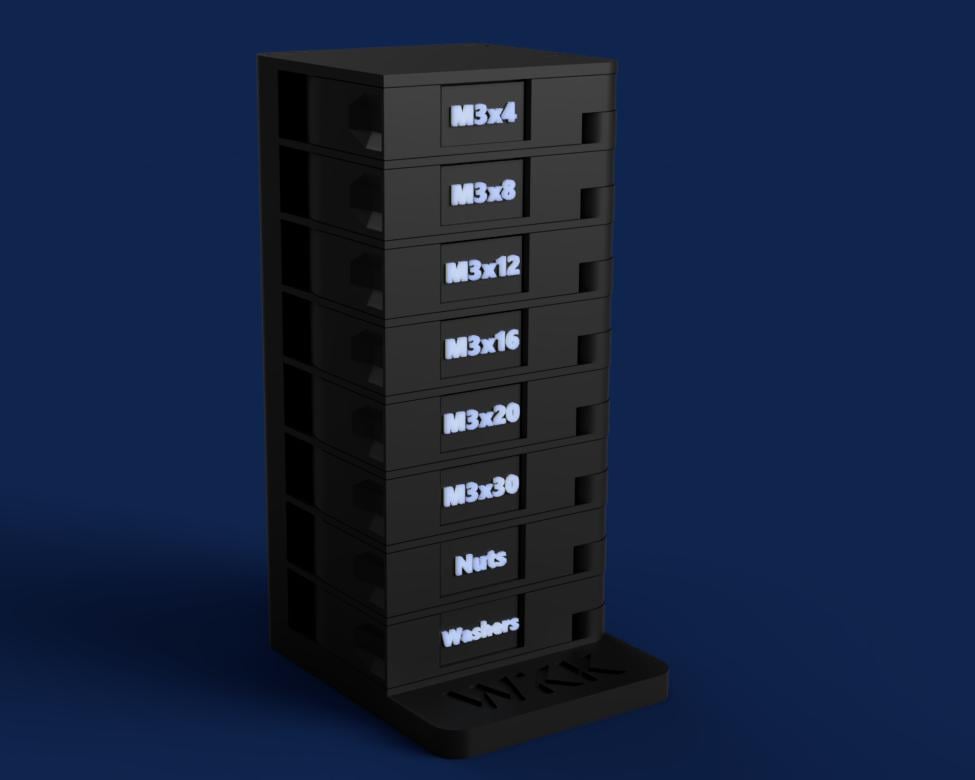 M3 OrbitStack - Swivel Screw Organizer 3d model
