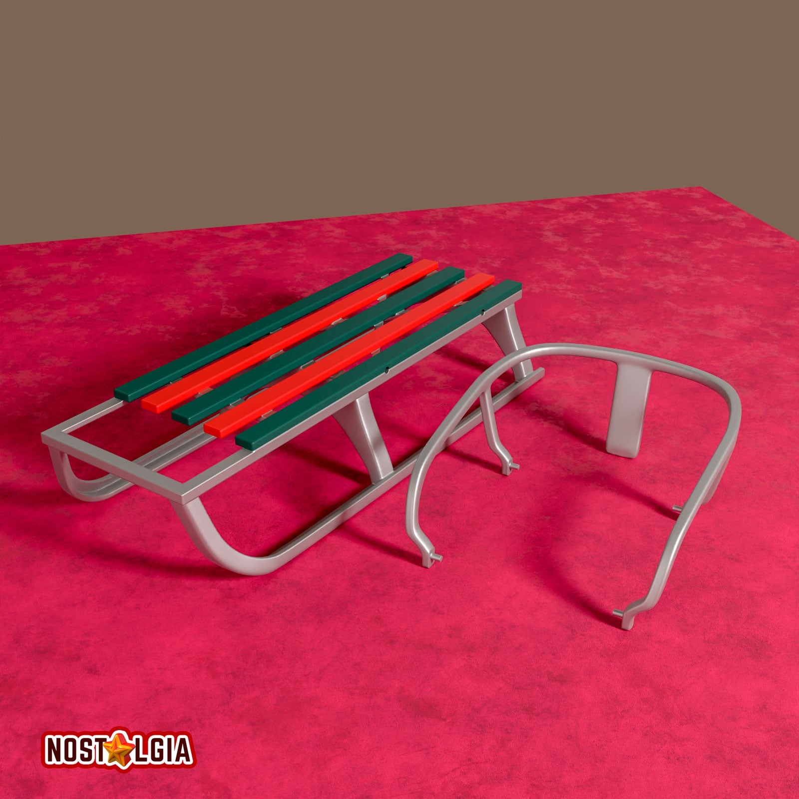 Vintage children's sledge 3d model