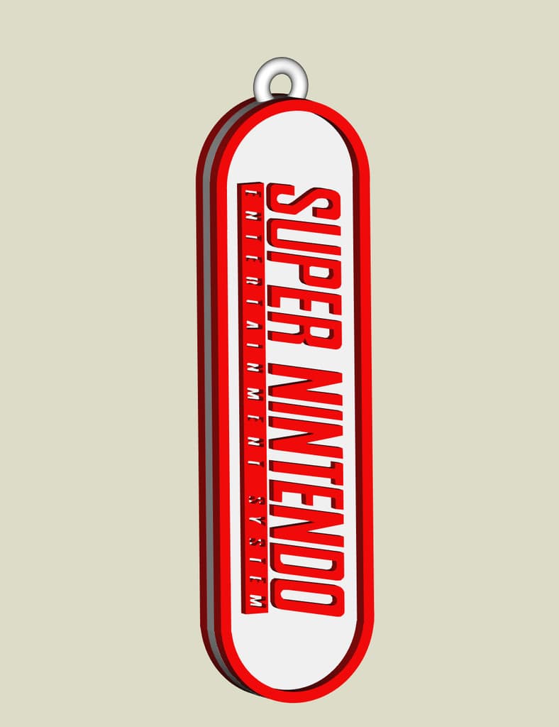 Super Nintendo earring, keychain, dogtag, jewelry 3d model