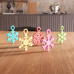 Snowflake Christmas Ornament Set 3d model