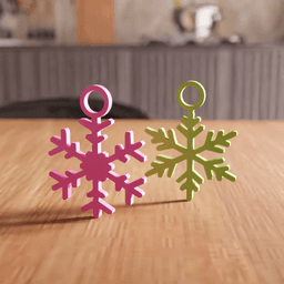 Snowflake Christmas Ornament Set 3d model