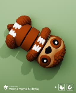 Cute Flexi Pets Sloth (Keychain & Magnet) 3d model