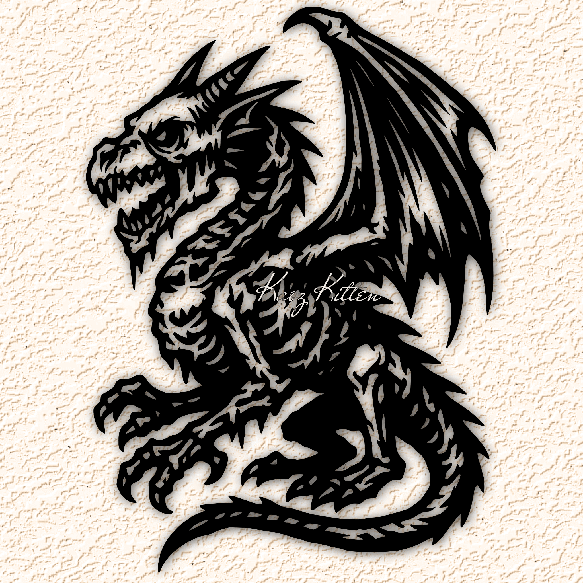 zombie-dragon-7 wall art home decor 3d model