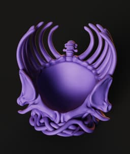 Skeleton Ribcage Planter STL | Gothic Decor 3D Print | Functional 3d model