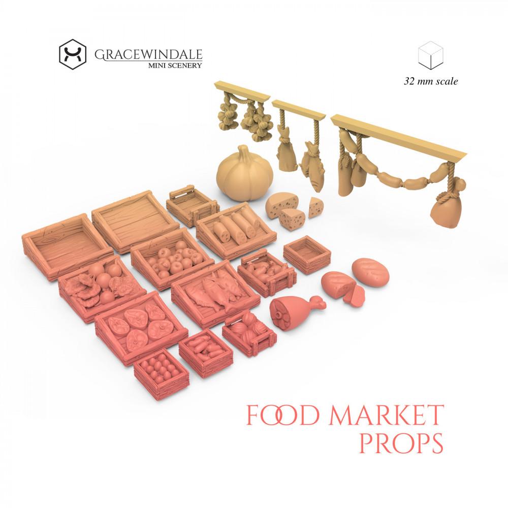 Food Market Props Set 3d model