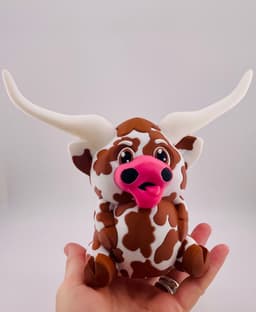 Texas Longhorn Cow Sitting 3d model