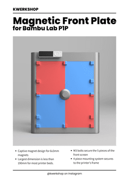 Magnetic Front Plate - Bambu Lab P1P #ThangsBambuContest 3d model