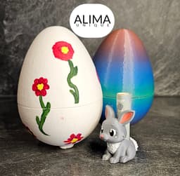 Easter egg with a bunny money giver 3d model