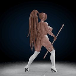 Fantasy Female Spear Fighter 3d model