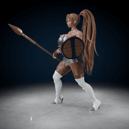 Fantasy Female Spear Fighter 3d model