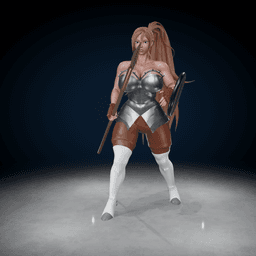 Fantasy Female Spear Fighter 3d model