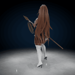 Fantasy Female Spear Fighter 3d model