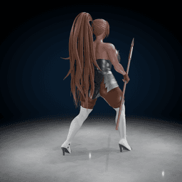 Fantasy Female Spear Fighter 3d model