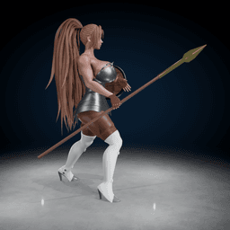 Fantasy Female Spear Fighter 3d model