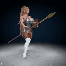 Fantasy Female Spear Fighter 3d model