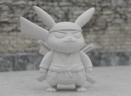 Pikachu Samurai 3D Printable Figurine 3d model