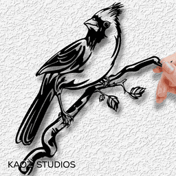 cardinal on branch wall art bird wall decor wildlife decoration 3d model