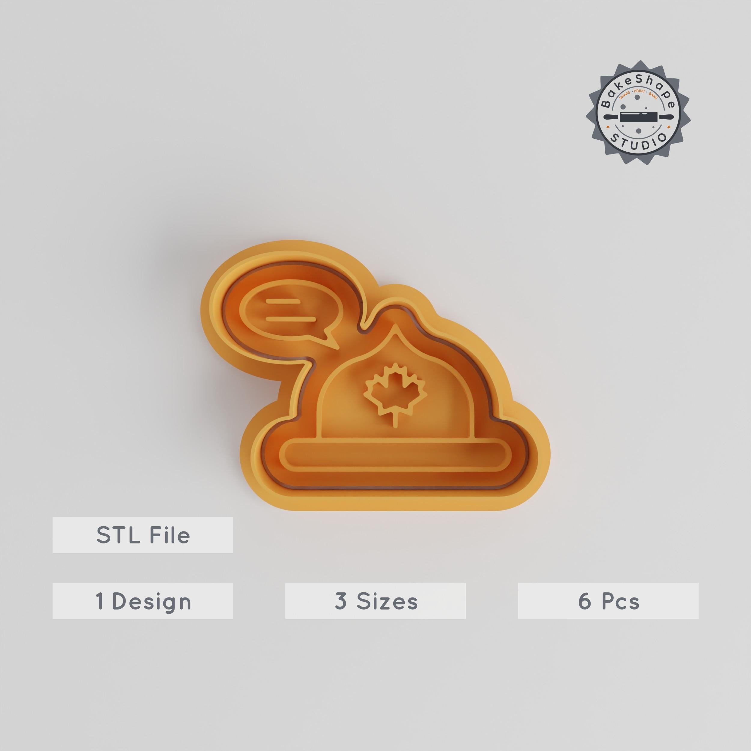 Hat Shape Cutter & Stamp Set, for Cookies & Fondant, 3 Sizes, 6-Piece Collection, Perfect for Baking & Decorating PRODUCT_5480 3d model