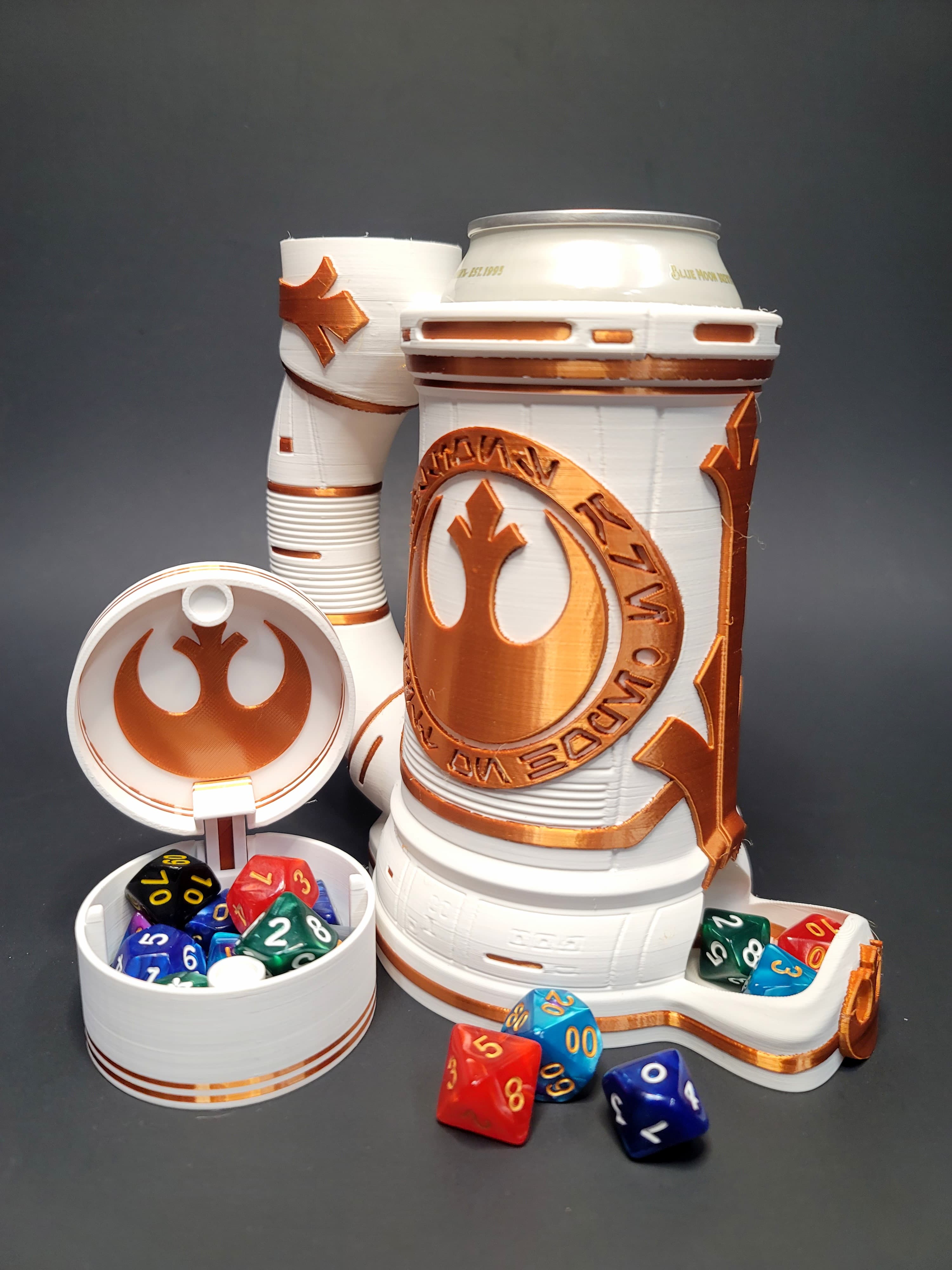 12oz Rebel Alliance Can Cozy Dice Tower 3d model